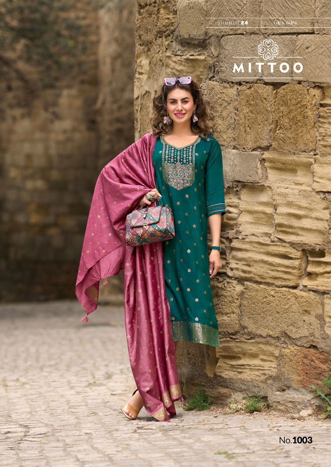 Aafreen By Mittoo Muslin Designer Kurti With Bottom Dupatta Wholesale Price In Surat
